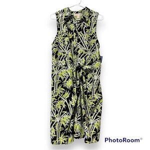 MICHAEL MICHAEL KORS size 14 sleeveless bamboo knot shirt dress button front NWT